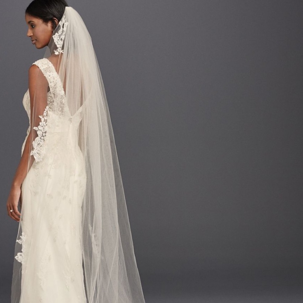 Lace cathedral veil From David’s Bridal